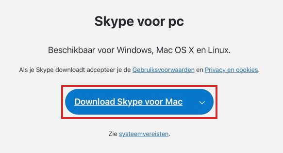 Skype voor Mac downloadwebsite